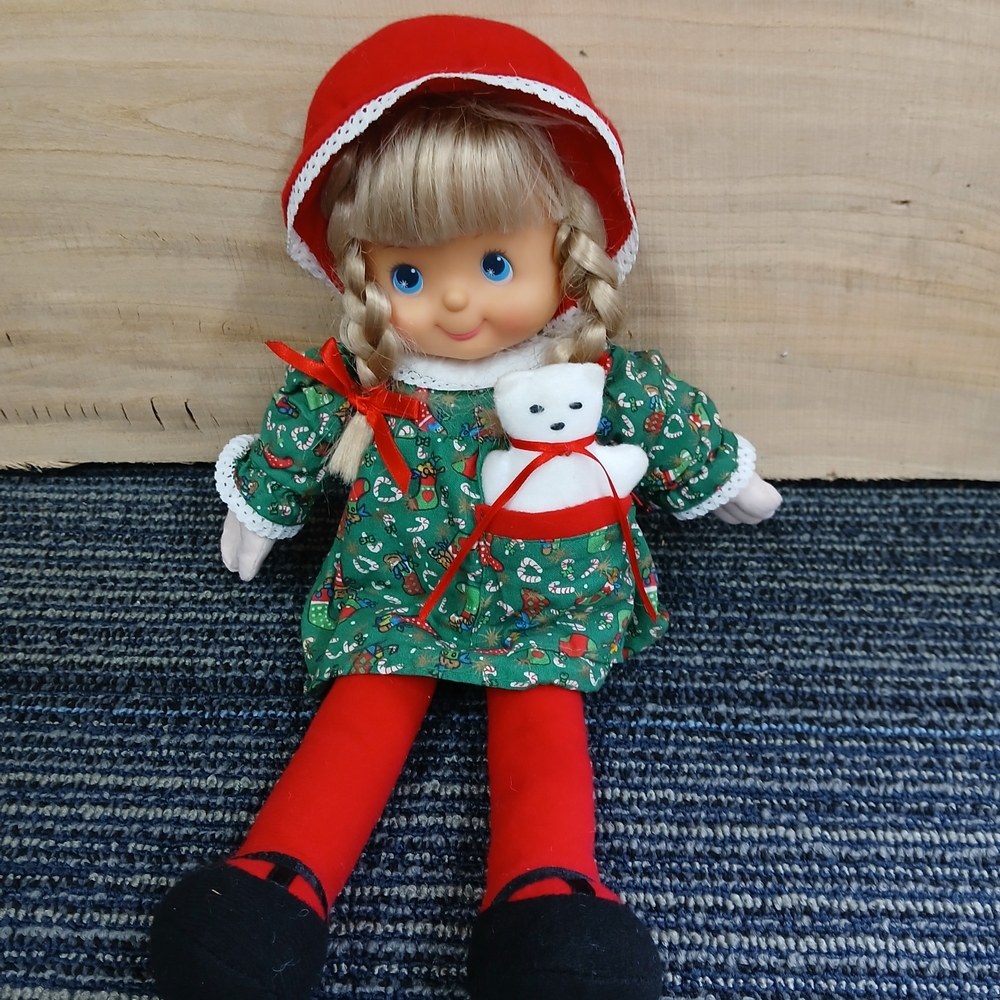 Red and Green Doll with Bear